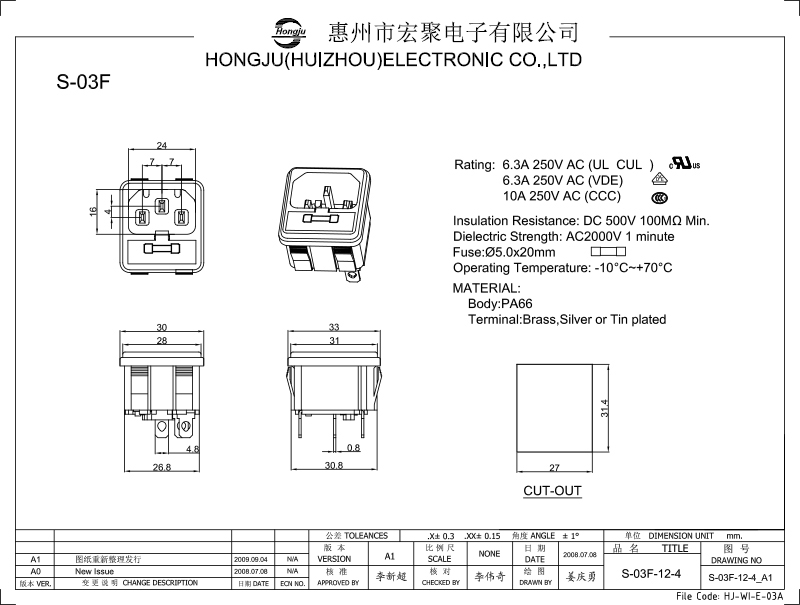 電源插座圖紙